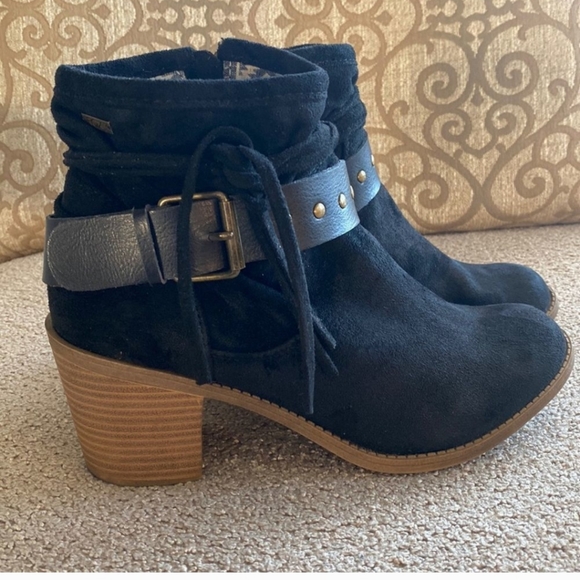 Roxy Dallas Chunky Block Black Ankle Boots Women’s Size 7.5 - Picture 3 of 11